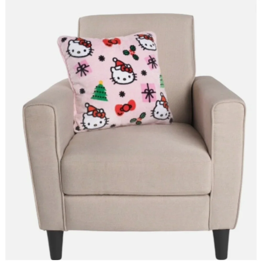 Hello Kitty Christmas Santa Hat Bows Decorative Pink Plush Pillows - Set of‎ Two